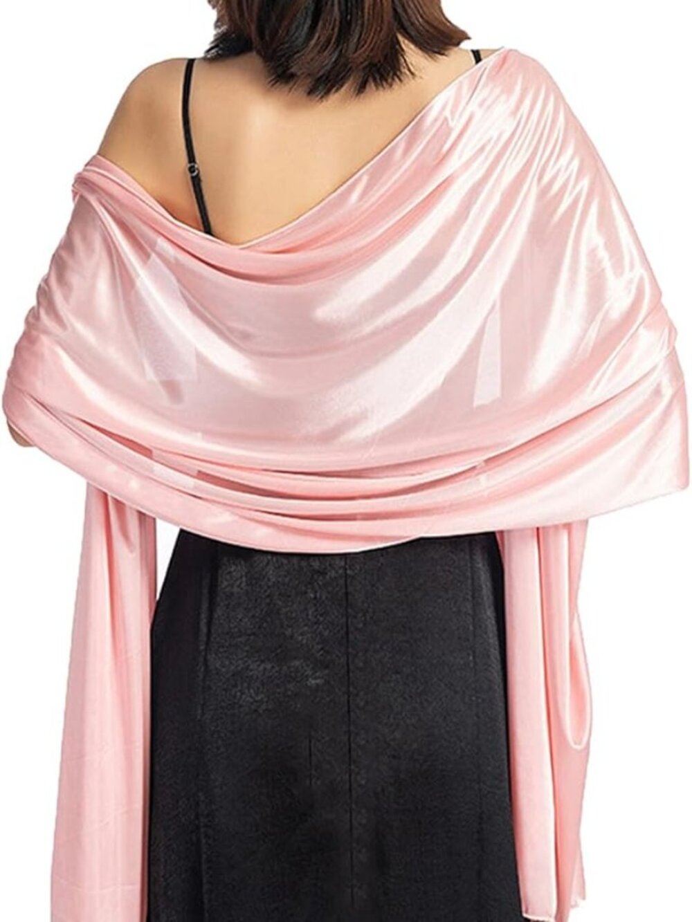 Women Satin Shawl Wrap for Evening Party Dresses Wedding Shoulder Cover Up